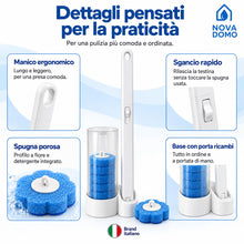 Carica l'immagine nel visualizzatore di Gallery, Scopino WC Usa e Getta con 6 Testine Profumate e Detersivo Integrato, Scopino per WC Usa e Getta con Ricariche, Spazzola
