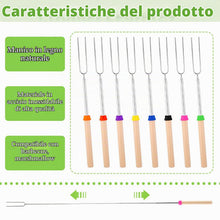 Carica l'immagine nel visualizzatore di Gallery, 8pcs Spiedini per Barbecue, Spiedini in Acciaio Inossidabile per Griglie, Spiedini Barbecue Telescopici con Manico in Le