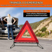 Carica l'immagine nel visualizzatore di Gallery, Triangolo Stradale Omologato CE Pieghevole Riflettente con Custodia