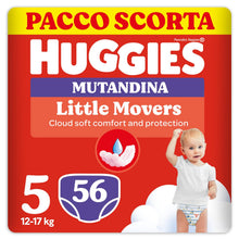 Carica l'immagine nel visualizzatore di Gallery, Huggies Little Movers Mutandina, 56 Pannolini Mutandina Taglia 5 (12-17 Kg)