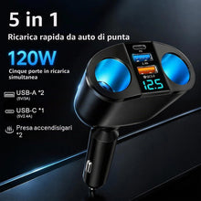 Carica l'immagine nel visualizzatore di Gallery, Doppio Accendisigari, 12 V-24 V/120 W, QC3.0/PD/2.4A