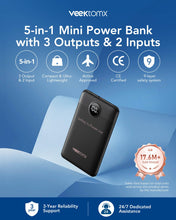 Carica l'immagine nel visualizzatore di Gallery, VEEKTOMX Power Bank 10000mAh Mini Powerbank 22,5W Ricarica Rapida
