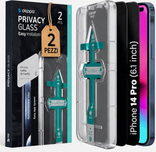 Carica l'immagine nel visualizzatore di Gallery, Deppa Vetro Temperato Privacy per iPhone 14 Pro [2 Pezzi] - Ultra Resistente, Anti-Graffio, Copertura Totale, Pellicola 