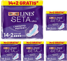 Carica l'immagine nel visualizzatore di Gallery, Lines Seta ASSORBENTI GIORNO LINES SETA ULTRA CON ALI - INCASTRO PERFETTO - PACCO SCORTA 80 PEZZI