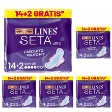 Carica l'immagine nel visualizzatore di Gallery, Assorbenti LINES SETA ULTRA GIORNO con ali x16 per ciclo mestruale