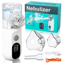 Carica l'immagine nel visualizzatore di Gallery, Nebulizzatore Portatile USB-C con Display Digitale, Apparecchio per Aerosol a Ultrasuoni per Adulti e Bambini, Funzione 