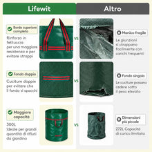 Carica l'immagine nel visualizzatore di Gallery, Lifewit Sacchi Giardinaggio Resistenti, 300L, Set di 3
