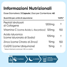 Carica l'immagine nel visualizzatore di Gallery, Collagene Marino Avanzato con Acido Ialuronico, Tipo I e III, Peptidi
