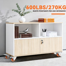 Carica l'immagine nel visualizzatore di Gallery, W B D WEIBIDA Rotelle per Mobili 50mm con 4 Freno, Capacità 270kg Ruote Girevoli a 360 Gradi, Abbastanza Commovente e Du