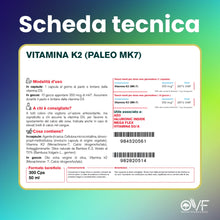 Carica l'immagine nel visualizzatore di Gallery, Parafarmacia OVF, Vitamina K2 mk7 200 mcg All Trans, 300 capsule (10 mesi di fornitura), Vitamina K2 pura, Ottima per os