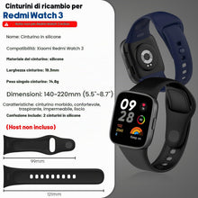 Carica l'immagine nel visualizzatore di Gallery, 2 Cinturini Compatibili con Redmi Watch 3 Cinturino di Ricambio in Silicone, Cinturino Sportivo Impermeabile, Traspirant
