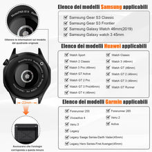 Carica l'immagine nel visualizzatore di Gallery, Compatibile con Huawei Watch GT5/4/2/3/5/Pro 46mm/GT Runner Cinturino, 22mm Nylon Cinturino Per Samsung Galaxy Watch 3 4