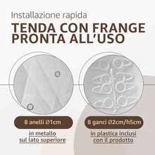 Carica l'immagine nel visualizzatore di Gallery, SONIT – Zanzariera Finestra Bianco 150x250cm con Gancetti e Anelli, Rete Antizanzare per Porta Finestra con Frange, Inst