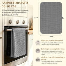 Carica l'immagine nel visualizzatore di Gallery, Zindoo 6 Pezzi Strofinacci Cucina Microfibra 50x70 cm Grigio
