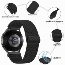 Carica l'immagine nel visualizzatore di Gallery, Tobfit Regolabile Elastico Sgancio Rapido Cinturino Orologio in Nylon per Uomo Donna, 20mm 22mm Cinturino per Samsung/Ga