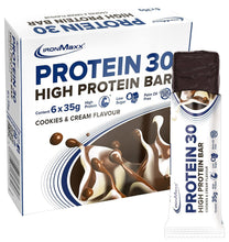 Carica l'immagine nel visualizzatore di Gallery, IronMaxx Protein 30 Barretta Proteica - Biscotti E Crema 6 x 35g | Barretta Proteica Senza Olio Di Palma E Senza Glutine