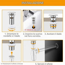 Carica l'immagine nel visualizzatore di Gallery, Ibergrif Tappo Scarico Lavabo Scanalato con Troppopieno