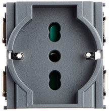 Carica l'immagine nel visualizzatore di Gallery, Vimar 0R16211 Idea presa universale, 2 moduli, 2P + T 16A, grigio