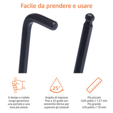 Carica l'immagine nel visualizzatore di Gallery, Amazon Basics Set di chiavi a brugola con testa sferica, 26 pezzi