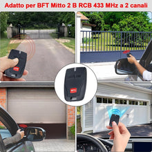 Carica l'immagine nel visualizzatore di Gallery, Telecomandi da 433MHz per apriportone BFT, sostitutivi per telecomando BFT Mitto 2, telecomando per garage a 2 canali co