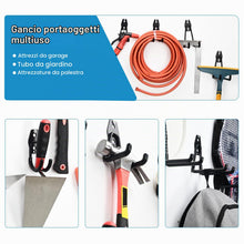 Carica l'immagine nel visualizzatore di Gallery, Ganci per garage robusti, ganci per garage, organizer per attrezzi da giardino, ganci in acciaio (2 pezzi, piccoli ganci