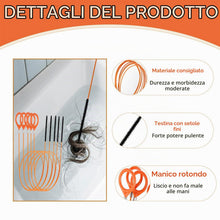 Carica l'immagine nel visualizzatore di Gallery, Set da 7 Stura Lavandini e Scarichi, Strumento di Rimozione dei Capelli a Serpente da 76 cm + Spazzola Per Pulizia Fless