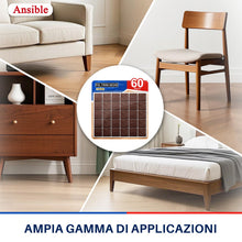 Carica l'immagine nel visualizzatore di Gallery, 60 Pezzi Feltrini Adesivi per Sedie e Mobili, Quadrati 25 mm Marrone