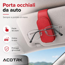 Carica l'immagine nel visualizzatore di Gallery, Porta Occhiali Auto, Portaocchiali da Sole per Aletta Parasole con Clip, Supporto per Occhiali da Vista, Biglietti, Cart