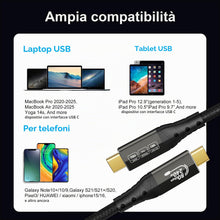 Carica l'immagine nel visualizzatore di Gallery, ZIKNYDO 80Gbps Thunderbolt 5 Cavo 1 metro, cavo USB 4 2.0 120Gbps di larghezza di banda per display 16K/Dual 8K, ricaric