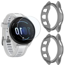 Carica l'immagine nel visualizzatore di Gallery, MWOOT Compatibile con Garmin Forerunner 165 Pellicole in Vetro Temperato 4 Pezzi e Custodie Protezione in Silicone 2 Pez