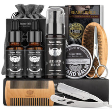 Carica l'immagine nel visualizzatore di Gallery, Kit Barba per Uomo, Set Cura Barba Pulire e Nutrire, Cofanetto Regalo Uomo