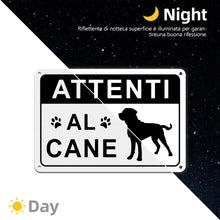 Carica l'immagine nel visualizzatore di Gallery, TAKULA Cartello Attenti al Cane 22x15cm – Alluminio per Cancelli e Giardini