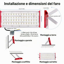 Carica l'immagine nel visualizzatore di Gallery, CREATESTAR Faretto Led da Esterno 20000LM 200W, Faretti Led Esterni 6500K luce bianca fredda, 1 Pezzi IP66 Impermeabile 