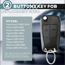 Carica l'immagine nel visualizzatore di Gallery, 2 Tasti Guscio Chiave per Auto Compatibile con O-pel Corsa D Astra H Zafira Tigra Vectra Meriva Vauxhall Insignia Signum