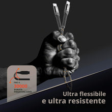 Carica l'immagine nel visualizzatore di Gallery, cellularline TETRAFORCE Cavo Ultra-Resistente USB-C to USB-C 120 cm, Nero