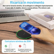 Carica l'immagine nel visualizzatore di Gallery, 2 Pezzi Caricatore Wireless Ricarica Rapida per iPhone 16/15/14/13/12/11