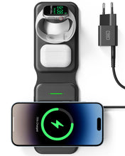 Carica l'immagine nel visualizzatore di Gallery, INIU Caricatore Wireless iPhone, Magnetic 3 in 1 Base Ricarica Certificato Qi, Da viaggio Caricabatterie Wireless Univer