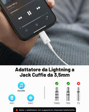 Carica l'immagine nel visualizzatore di Gallery, MoKo Adattatore Audio da Lightning a 3,5 mm (Solo Riproduzione Musicale)