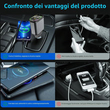 Carica l'immagine nel visualizzatore di Gallery, 4 In 1 Caricatore Auto USB C 66W, Carica Batteria per Auto Cellulare con Luce Stellata, 12V/24V Caricabatteria da Auto R