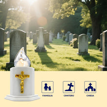 Carica l'immagine nel visualizzatore di Gallery, Candele a LED per cimiteri e chiese candele a batteria con effetti fiamma oscillante resiste pioggia sole durata 210 gio