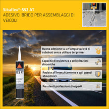 Carica l'immagine nel visualizzatore di Gallery, SIKA - Adesivo elastico per veicoli - Sikaflex 552 AT - Bianco - 300ml