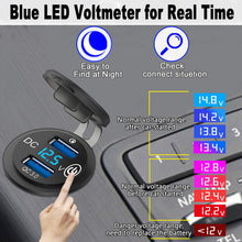 Carica l'immagine nel visualizzatore di Gallery, Quick Charge 3.0 Presa USB Carica per Auto con Interruttore: Qidoe Presa USB da 12 volt Impermeabile Adattatore Accendis