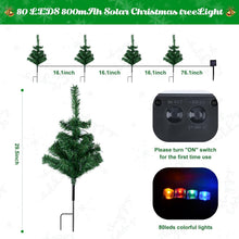 Carica l'immagine nel visualizzatore di Gallery, Albero di Natale con Luce Solare per Esterni, 4 Alberi con Catene Luminose, Luci Solari da Giardino 80LED C6, Decorazion