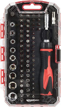 Carica l'immagine nel visualizzatore di Gallery, Amazon Basics Set di chiavi a cricchetto magnetiche e cacciaviti di precisione per elettronica, 73 unità, confezione da 