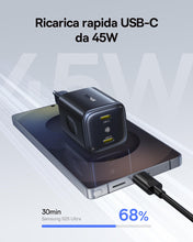 Carica l'immagine nel visualizzatore di Gallery, Baseus PicoGo II Caricatore USB C 45W, Alimentatore USB C a 2 Porte PD 3.0 PPS Ricarica Rapida Compatibile con iPhone 17