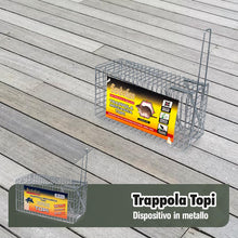 Carica l'immagine nel visualizzatore di Gallery, Sandokan, Trappola per Topi e Ratti, Dispositivo In Metallo, 20x10x11 cm