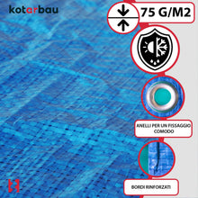 Carica l'immagine nel visualizzatore di Gallery, KOTARBAU® Telo Impermeabile Esterno 4 x 6 m, Blu, 60 g/m²