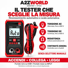 Carica l'immagine nel visualizzatore di Gallery, Multimetro Digitale Smart HT123, Tester Elettrico NCV CAT II 600V con Display LCD, Rilevamento Automatico AC/DC, Misura 