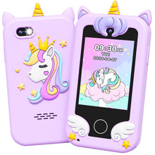 Carica l'immagine nel visualizzatore di Gallery, UCIDCI Smartphone Giocattolo Telefono per Bambini e Bambine, Cellulare con Doppia Macchina Fotografica Bambini, Giochi E