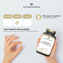 Carica l'immagine nel visualizzatore di Gallery, Olio di Enotera 200 Perle 2000 mg 10% GLA con Vitamina E e Omega 6. Equilibrio Ormonale. Integratore Menopausa e Sindrom